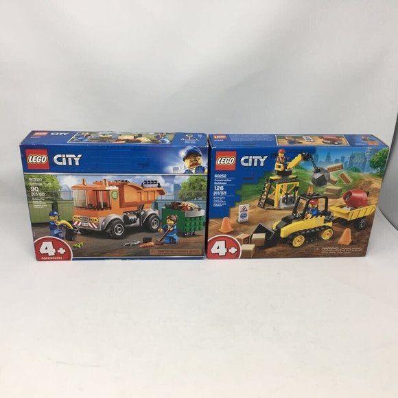 Lego Other - Lego City Set Of 2 Garbage Truck 60220 & Construction Bulldozer 60252 New
